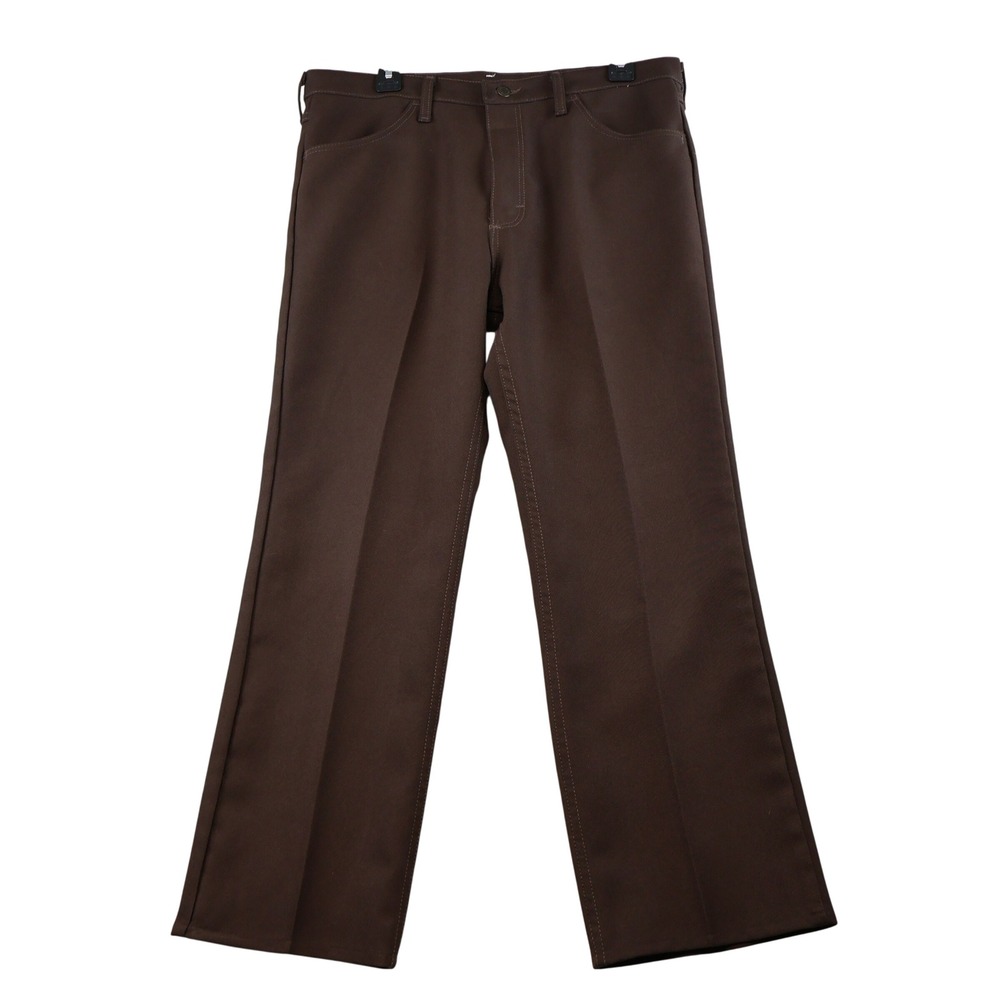 Wrangler Mens 36x30 Wrancher Dress Pants Brown Western Polyester 82BN Vintage